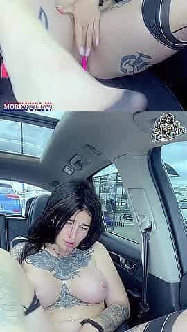 Caught in the Car! mother I'd like to fuck Wild Parking Lot Squirting