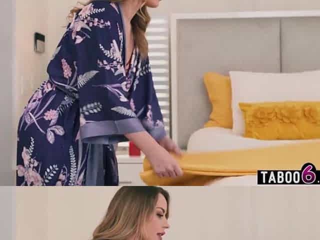 Curvy latin chick and blond lesbo housewives concupiscent belt-on screwing
