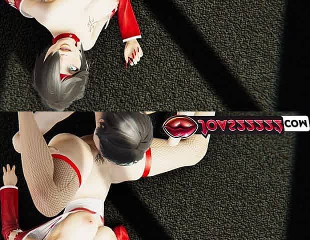 Alluring Blue-eyed Beauty in Red Lingerie 3D Hentai - Sensual Pussy Licking, Anal Vibrator Play & Standing Cunnilingus Squirt