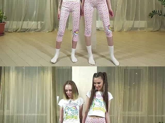 2 Tiny Gals Goldie Tiny Ellis Baileys with Rimmjob and Cum in Throats