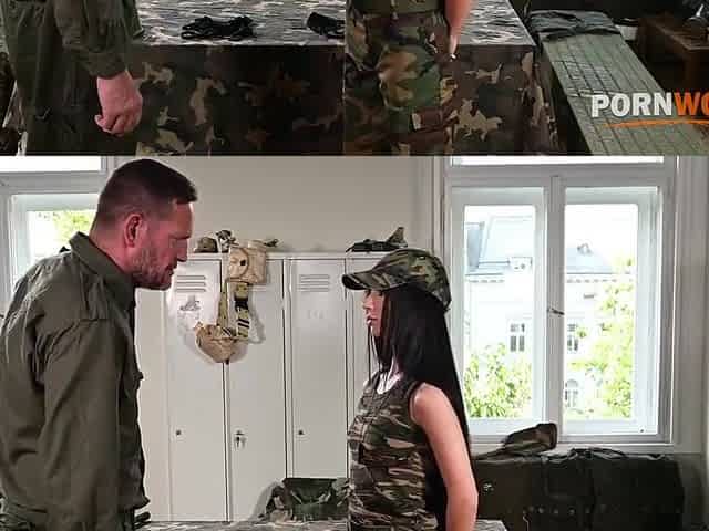 Army Cadet Kama Oxi Fucks Her Way Out Of Trouble