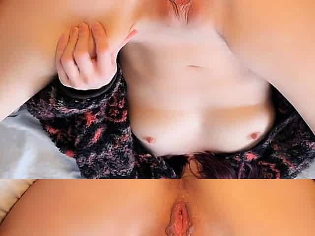 College Girl in Fuzzy Sweater Masturbates on Webcam