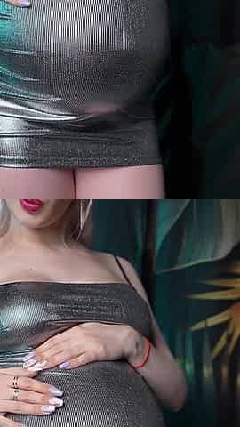 Pregnant in the Tight Night Dress for Club! Nudity