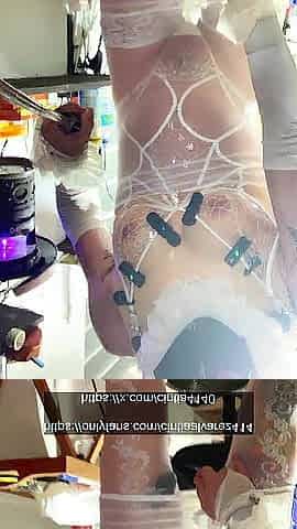 Hawt Femboy White Underware Very Hot Costume Walking Outside