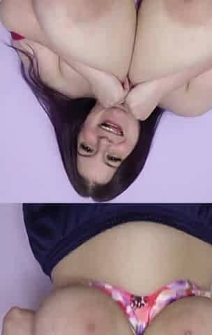 Floral Bra Boob Bouncing