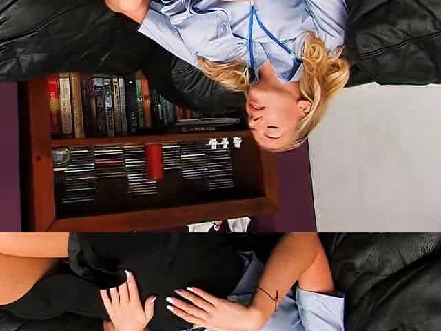 Mature blonde solo masturbation