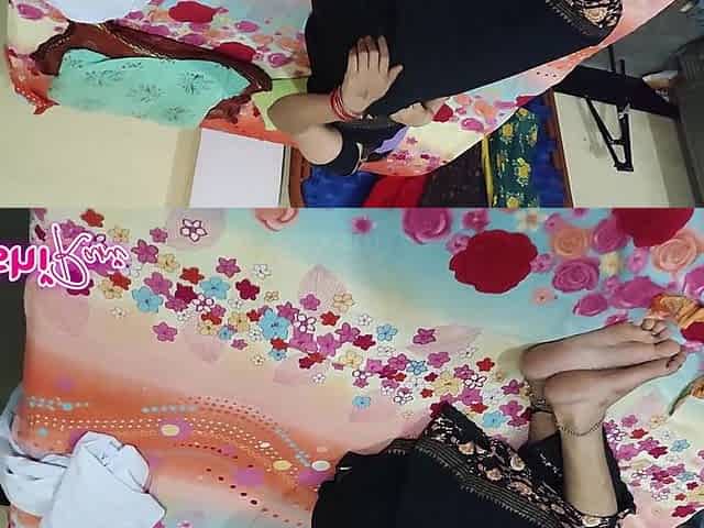 Desi Puja Didi Stepsister in My Bedroom, She Nude Her Skirt up, Masturbating Using Suck Nipples