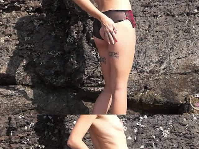 Jenny rips her clothes, sucks and has sex in real public place.