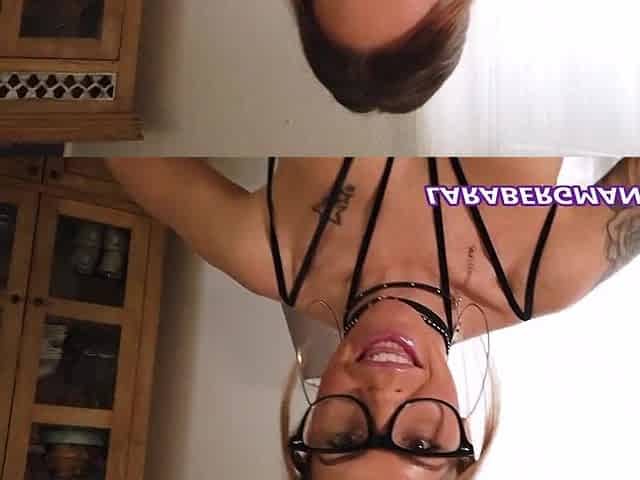 Screwed in latex outfit whilst ally listens on the phone