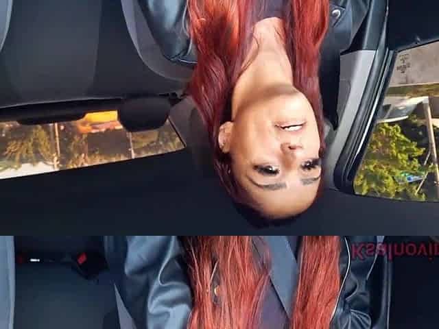 Lustful app driver catches passenger masturbating behind her back!