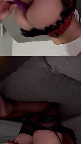 Large booty beauty banging step mama with a sex toy