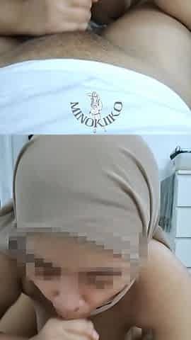 Asian Hijab Ex-girlfriend Got Cum in Mouth for the First Time - Minokiiko