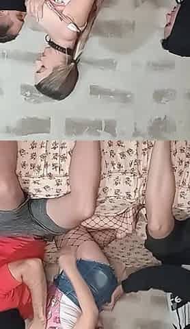 Surprise Threesome with My Ex-boyfriend and His Best Friend. They Fill My Face with Cum