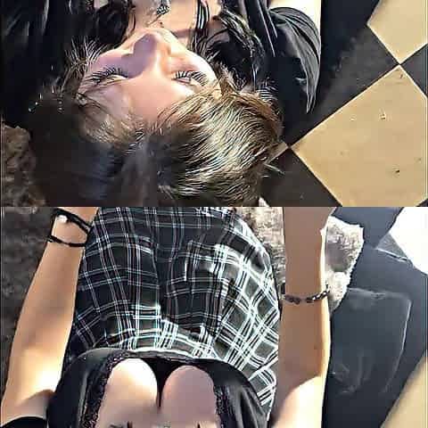 eighteen Year Old French Gothgirl at the church ! - Aheago Creampie