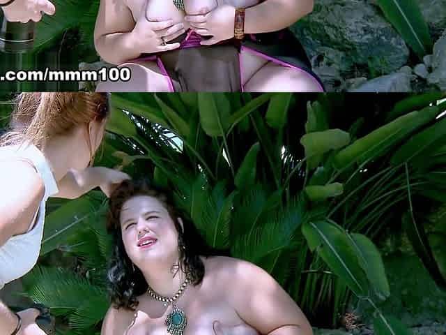 Outdoor photo session with big Spanish brunette Megan Monster - MMM100