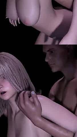 Sexy blonde chick with a cute face gets it from behind : 3D Porn