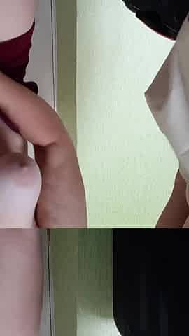 Big Titted MILF and College Girl Cum Riskily in the Hallway
