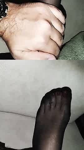 Carnal nylon foot massage POV - slow and relaxing close up
