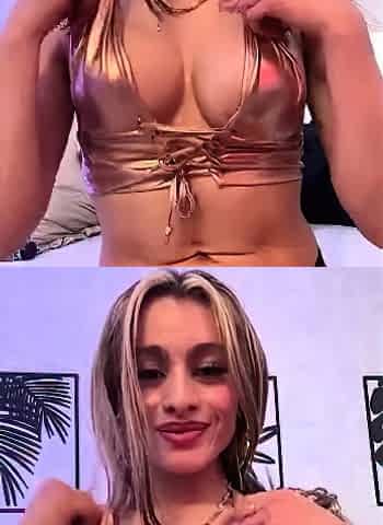Tasty amateur blonde babe masturbating on web cam