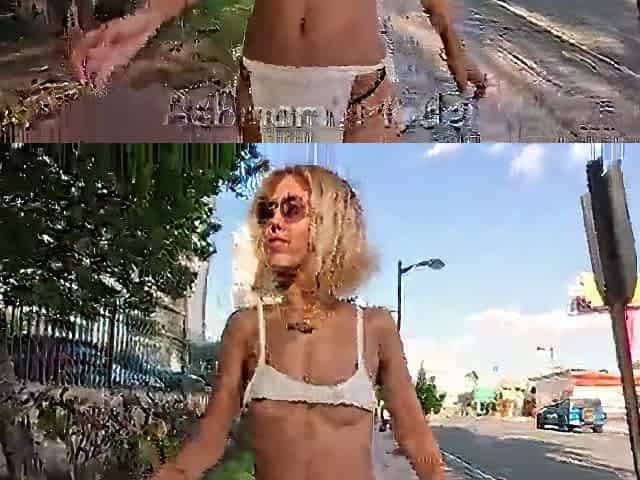 Public Upskirt Boob Slides Slowmo