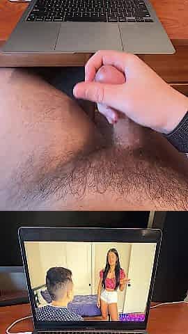 Teen Jerks off To Sexy Step Sis Porn