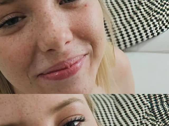 Fucking super cute freckled blonde teen on private audition