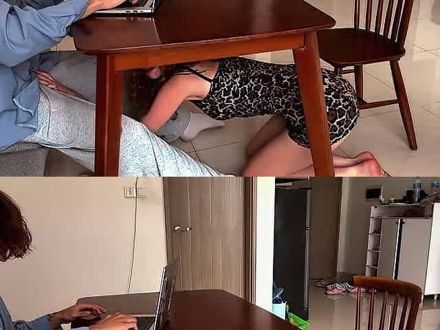 A chick ruined my work and drank all my cum - Amateur from a loving pair