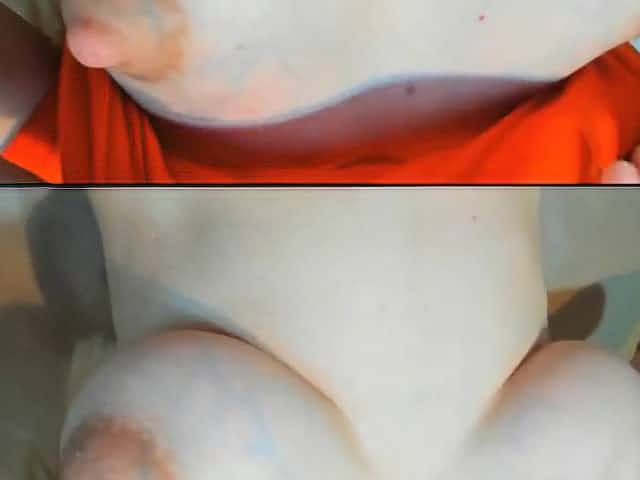 Horny blonde teen lactacting with her puffy nipples