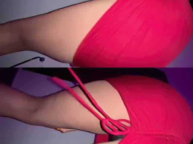 Hawt latin babe shows her large booty in constricted red costume