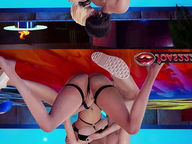 Milana the Sexy Blonde in Black Bikini at Pool 3D Hentai - Masturbation Teasing with Sensual Moanings, Anal Vibrator Squirt