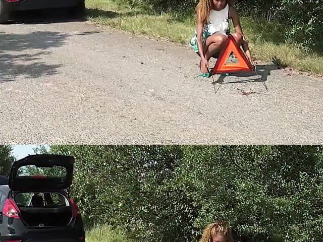 Luna Corazon, Curly Hair And Outside Fuck - Ebony Girl Pays Car Reparations With Pussy