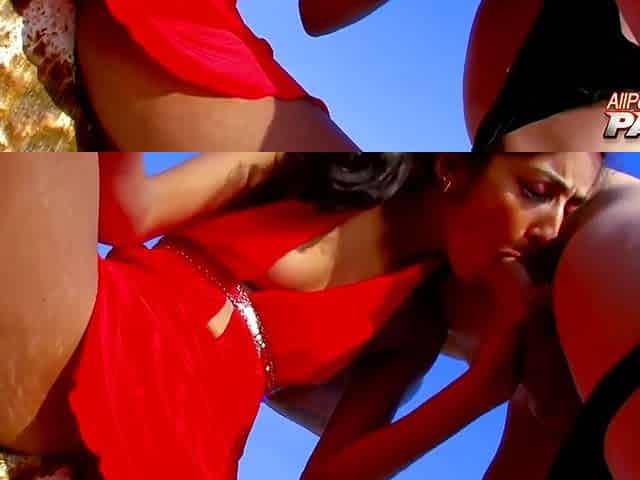 Latina In Red Dress Beach