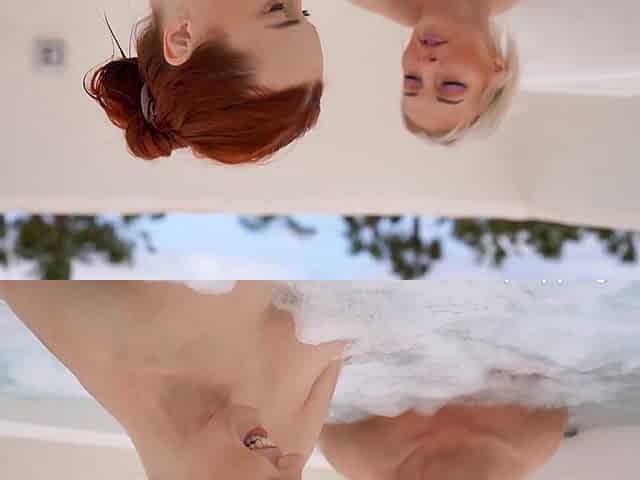 Skinny yoga babe Charli Red gets foot-fucked in the bathroom by Ann Kiray
