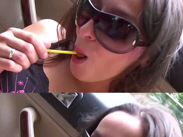 MILF gets naughty in the car