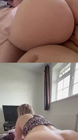 My pretty neighbour make my rod glad and put all in her snatch soaked, finish on her booty
