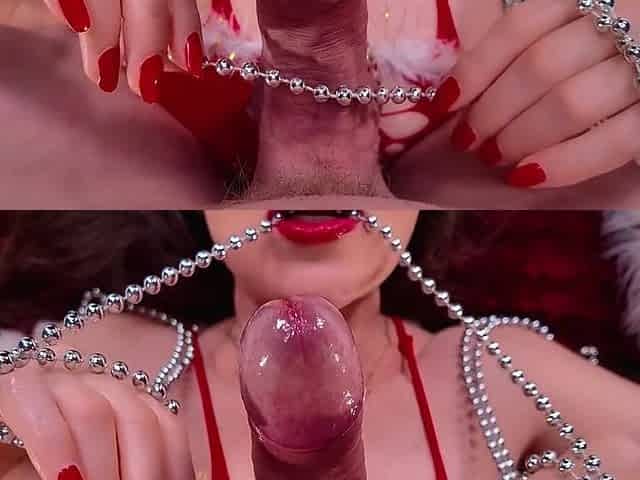 Santas Shiny Surprise: Long Chain Edge To 3 Open Mouth Swallow