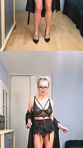 MILF Sexy Dance Show Wearing Nylon Stockings