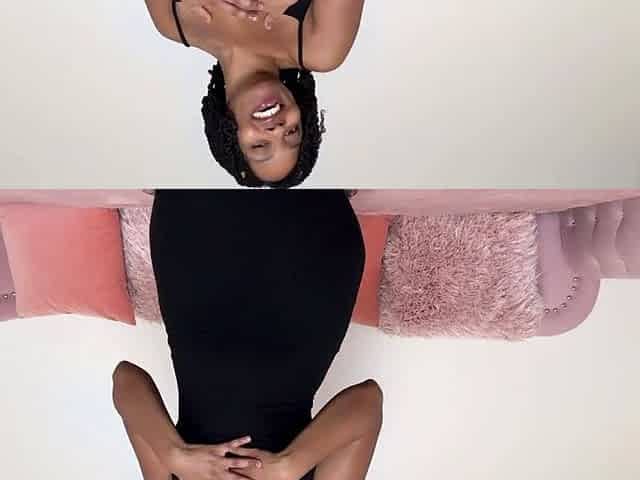 Amateur ebony Nela masturbates and screams