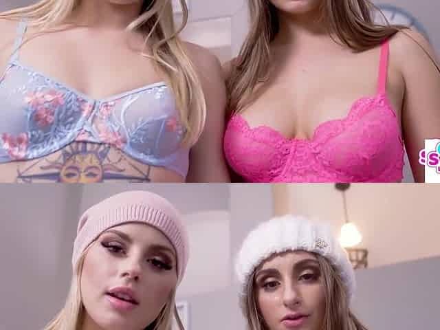 Snow Bunnies Anna Claire Clouds & Penelope Kay Snowball Stepbro's Cum