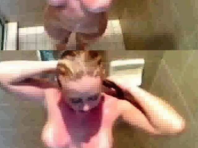 stepdaughter soaps and shaves in shower (voyeur)