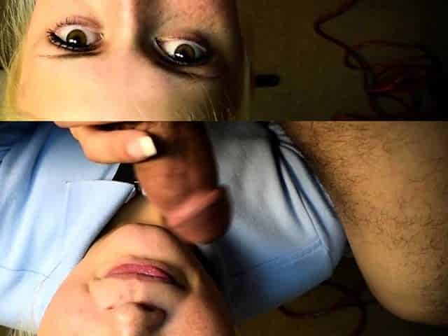 Homemade amateur blonde teen blowjob and cumshot