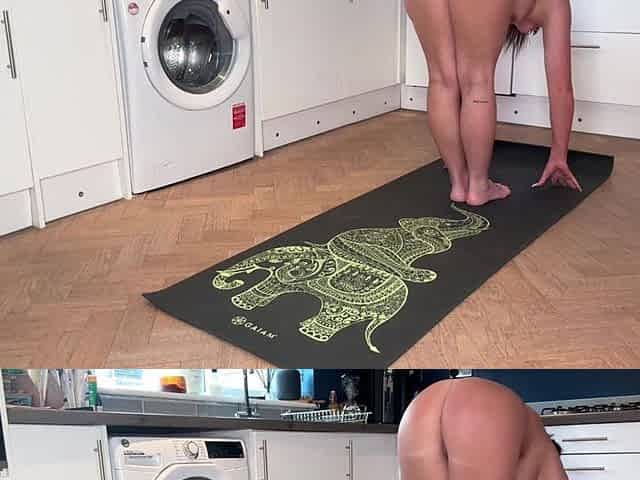 Nude Kitchen Yoga with View of My Perfect Ass