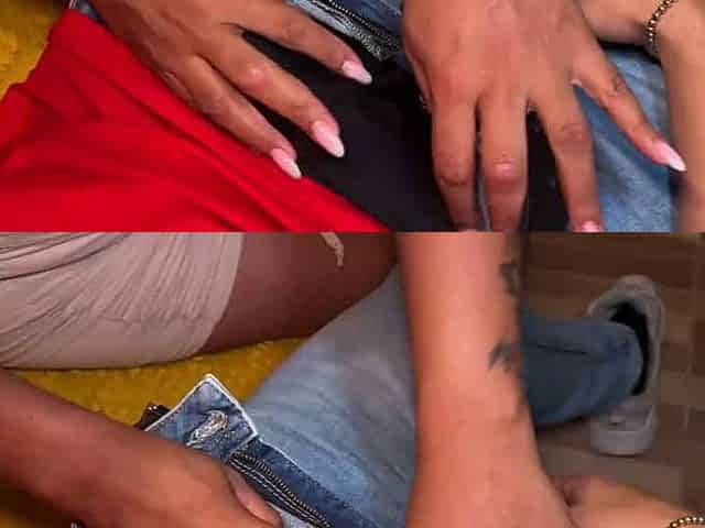 My greatest associate seduces my beau and we have an interracial threesome, completing with a throatful of cum.