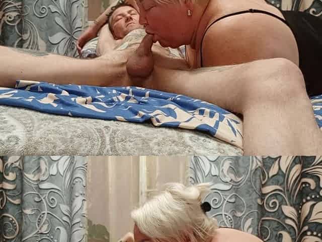 Oral Sex with Stepmom and Hot Thick Cum Flows Out of Cock