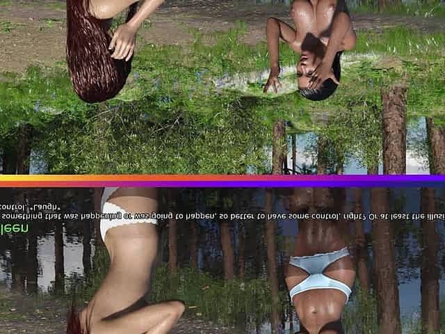 My Dorm 38 - First Threesome Sex of the Game - Mark, His Girlfriend Eileen and the Police Officer Alexa Near the Pond