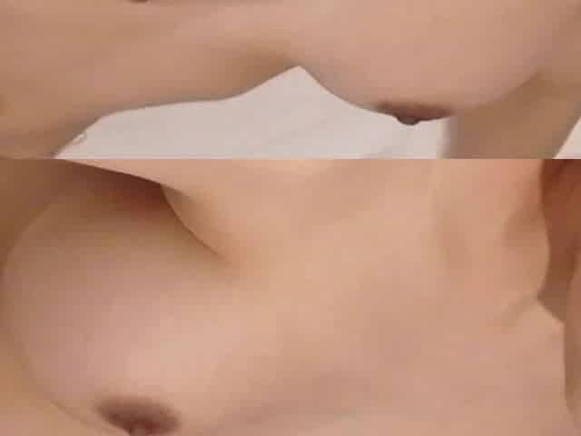 Home Made Personal Shooting Big Breastsi Made a Cream Decoration Bra for Her Boobs.