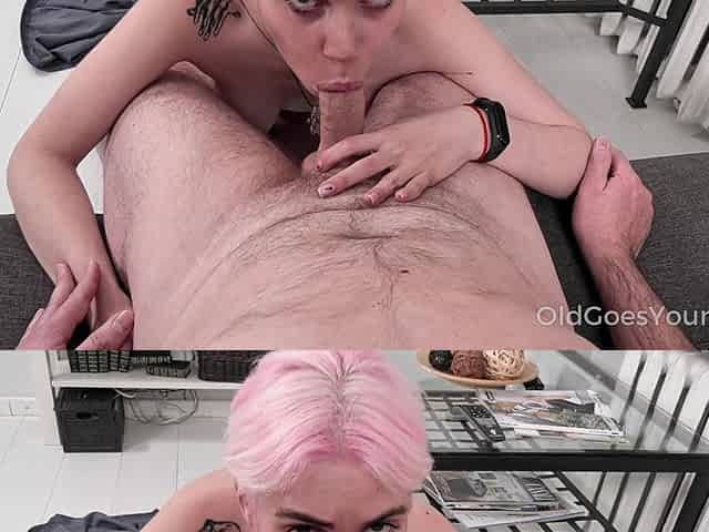 Sweetie Lifts Skirt to Make Man Focus on Her