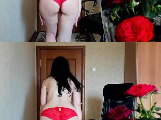 Big-Bodied Brunette MILF's Striptease and Masturbation