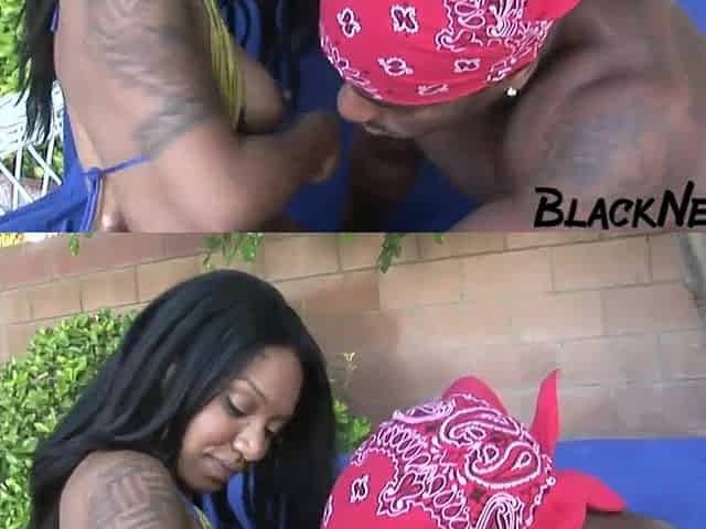 Black Stripper Is Getting Banged By The Swimming Pool