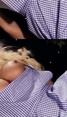 Blonde whore in mini dress gets nailed from behind by a horny hunk